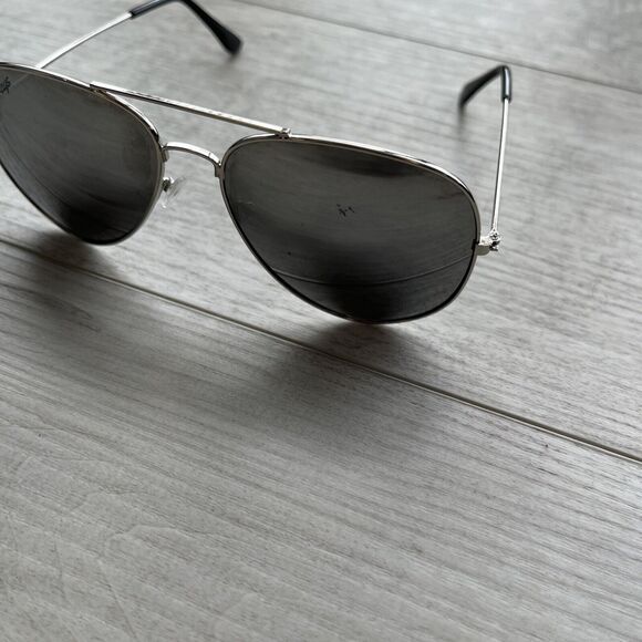 Shady Ray's Aviator Men's Sunglasses Polarized Used Silver Frame Black Lens.READ - Picture 11 of 16